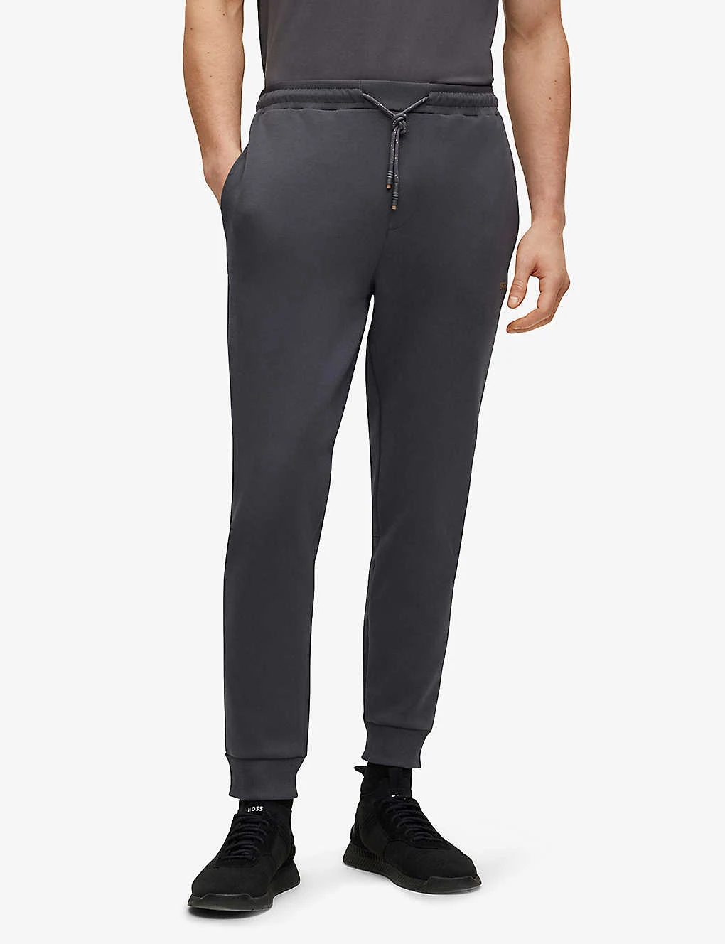 Boss Elasticated-cuff Drawstring-waist Stretch Cotton-blend Jogging Bottoms 3 Boss Elasticated-cuff Drawstring-waist Stretch Cotton-blend Jogging Bottoms - Image 3