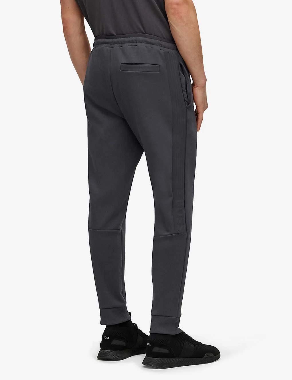 Boss Elasticated-cuff Drawstring-waist Stretch Cotton-blend Jogging Bottoms 4 Boss Elasticated-cuff Drawstring-waist Stretch Cotton-blend Jogging Bottoms - Image 4