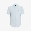 Boss Logo-print Button-down Collar Regular-fit Cotton-jersey Piqué Shirt