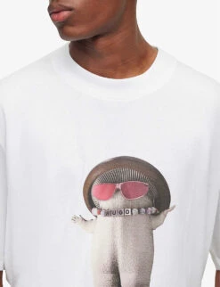 Hugo Graphic-print Relaxed-fit Cotton-jersey T-shirt -Fit & Flow Clothing Sales Store R04101068 WHITE ALT04