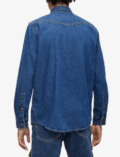 Hugo Western-style Kent-collar Relaxed-fit Denim Shirt -Fit & Flow Clothing Sales Store R04101133 LIGHTPASTELBLUE ALT03