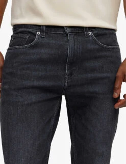 Boss Washed Slim-fit Straight-leg Stretch-denim Jeans -Fit & Flow Clothing Sales Store R04101154 GREY ALT04