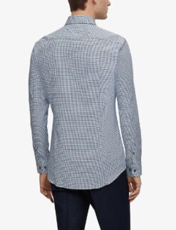 Boss Checked Slim-fit Stretch-cotton Shirt -Fit & Flow Clothing Sales Store R04101165 LIGHTPASTELBLUE ALT03
