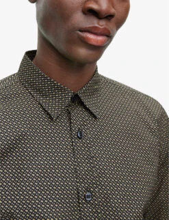 Boss Monogram-print Slim-fit Stretch-cotton Shirt -Fit & Flow Clothing Sales Store R04101222 LIGHTPASTELGREEN ALT04