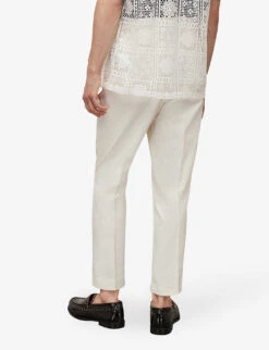 AllSaints Tallis Tapered-leg Mid-rise Cotton-blend Trousers -Fit & Flow Clothing Sales Store R04102056 WHEATGRASSTAU ALT03