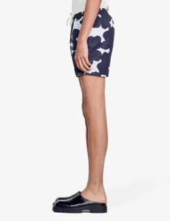 Sandro Flower-print Drawstring-waistband Swim Shorts -Fit & Flow Clothing Sales Store R04102550 BLEUS ALT02