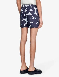 Sandro Flower-print Drawstring-waistband Swim Shorts -Fit & Flow Clothing Sales Store R04102550 BLEUS ALT03