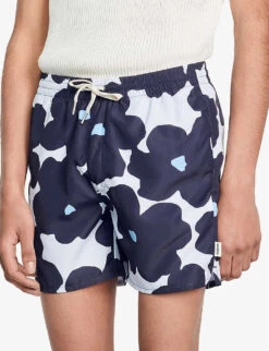 Sandro Flower-print Drawstring-waistband Swim Shorts -Fit & Flow Clothing Sales Store R04102550 BLEUS ALT04