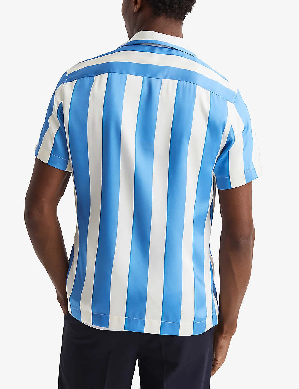 Reiss Virginia Striped Short-sleeved Recycled-polyester Shirt 4 Reiss Virginia Striped Short-sleeved Recycled-polyester Shirt - Image 4