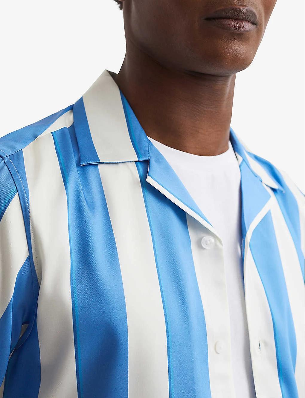 Reiss Virginia Striped Short-sleeved Recycled-polyester Shirt 5 Reiss Virginia Striped Short-sleeved Recycled-polyester Shirt - Image 5