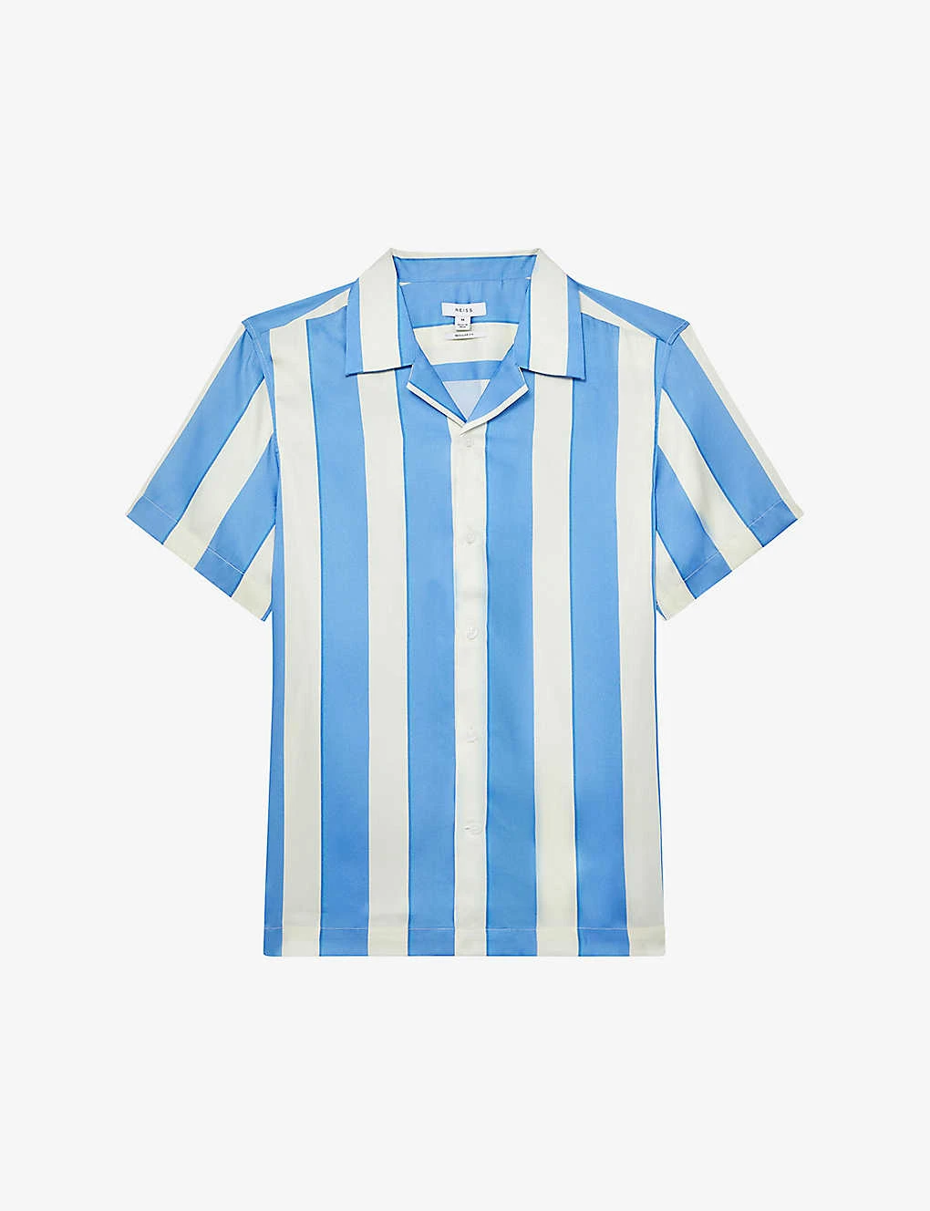 Reiss Virginia Striped Short-sleeved Recycled-polyester Shirt 1 Reiss Virginia Striped Short-sleeved Recycled-polyester Shirt