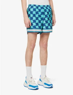 Casablanca Brand-patch Graphic-print Swim Shorts -Fit & Flow Clothing Sales Store R04108435 POOLTILE ALT02