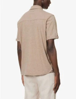 Paige Brayden Short-sleeved Regular-fit Cotton Shirt -Fit & Flow Clothing Sales Store R04111356 MURKYMIST ALT03