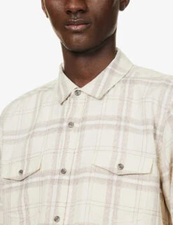 Paige Everett Checked Regular-fit Cotton-blend Shirt -Fit & Flow Clothing Sales Store R04111357 MISTYDAY ALT04