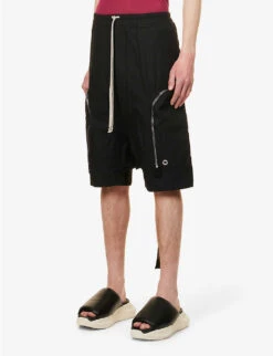 Bauhaus Dropped-crotch Cotton Shorts -Fit & Flow Clothing Sales Store R04116996 BLACK ALT02