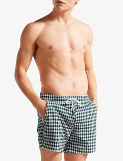 Ted Baker Addling Checked Recycled-polyester Swim Shorts -Fit & Flow Clothing Sales Store R04117776 NAVY ALT02