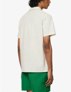 Vacay Striped Relaxed-fit Cotton Shirt -Fit & Flow Clothing Sales Store R04122226 YELLOW ALT03