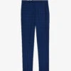 Ted Baker Slim-fit Checked Straight-leg Mid-rise Wool And Silk Trousers
