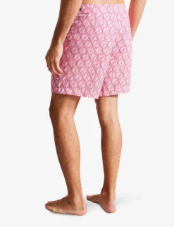 Ted Baker Kloch Geometric-print Swim Shorts -Fit & Flow Clothing Sales Store R04122392 BRTPINK ALT03