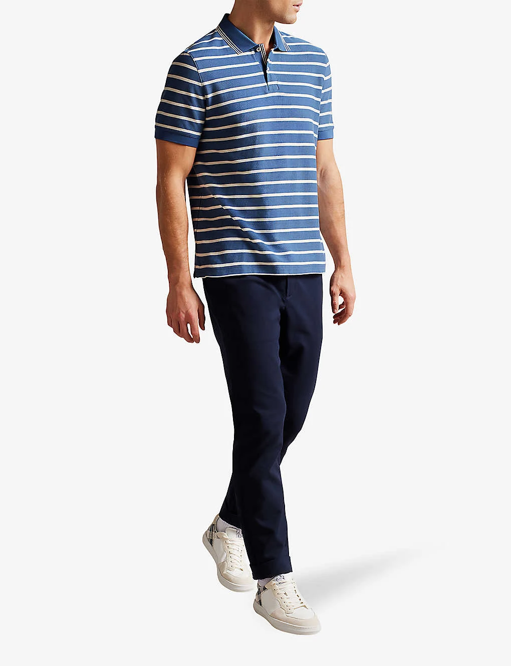 Ted Baker Nivenn Striped Cotton Polo Shirt 2 Ted Baker Nivenn Striped Cotton Polo Shirt - Image 2