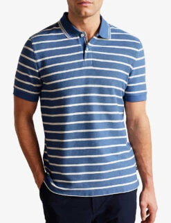 Ted Baker Nivenn Striped Cotton Polo Shirt 6 Ted Baker Nivenn Striped Cotton Polo Shirt -Fit & Flow Clothing Sales Store R04122492 DKBLUE ALT02