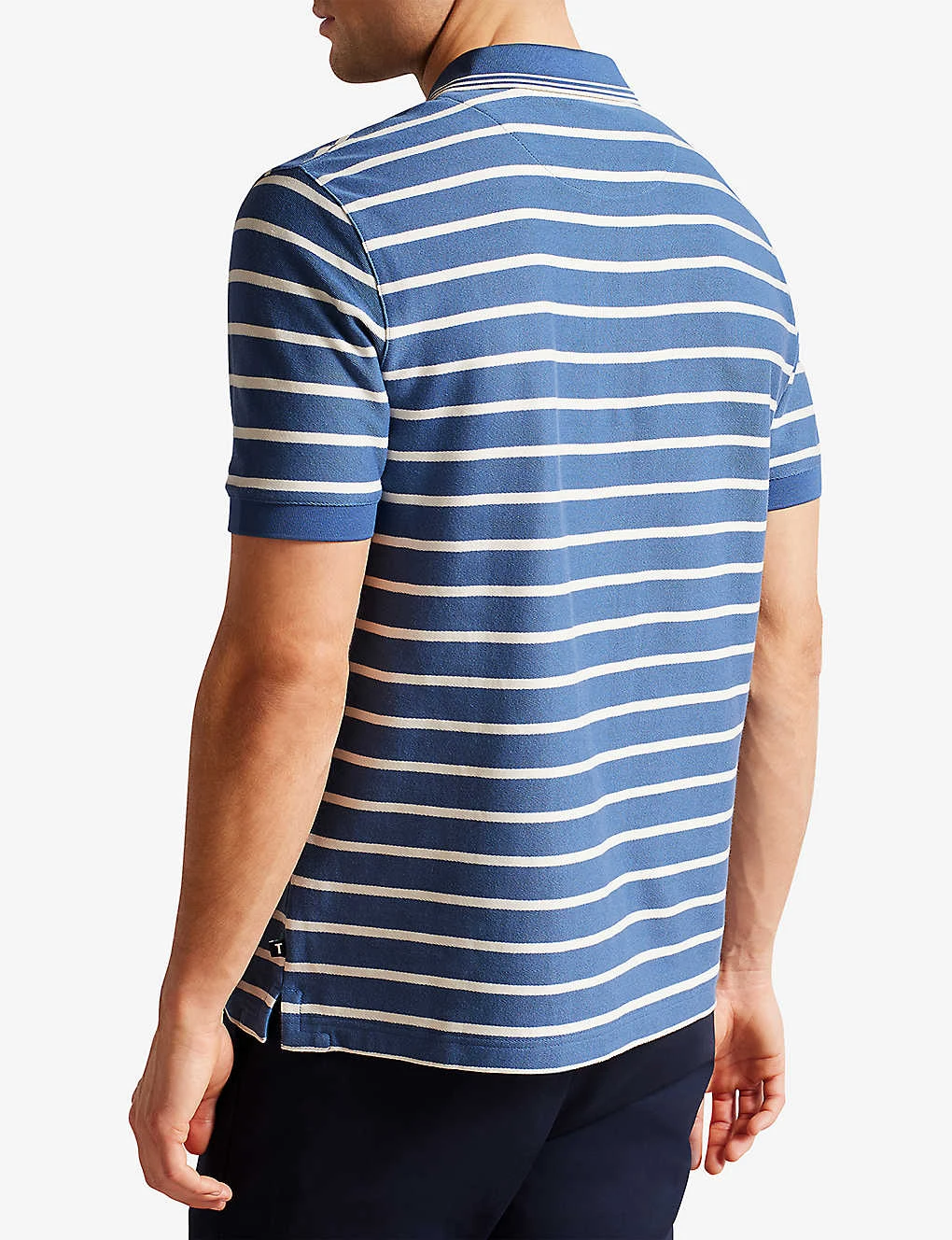 Ted Baker Nivenn Striped Cotton Polo Shirt 4 Ted Baker Nivenn Striped Cotton Polo Shirt - Image 4