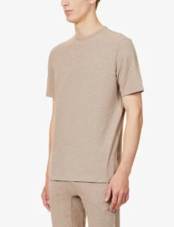 Calvin Klein Crewneck Brand-tab Stretch-cotton T-shirt -Fit & Flow Clothing Sales Store R04123677 ELEMENTHEATHER ALT02