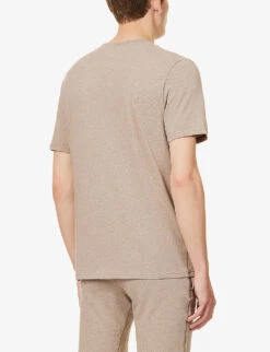 Calvin Klein Crewneck Brand-tab Stretch-cotton T-shirt -Fit & Flow Clothing Sales Store R04123677 ELEMENTHEATHER ALT03