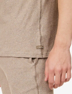 Calvin Klein Crewneck Brand-tab Stretch-cotton T-shirt -Fit & Flow Clothing Sales Store R04123677 ELEMENTHEATHER ALT04