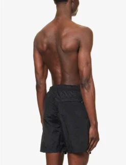 Stone Island Logo-patch Elasticated-waist Swim Shorts 8 Stone Island Logo-patch Elasticated-waist Swim Shorts -Fit & Flow Clothing Sales Store R04124582 NERO ALT03