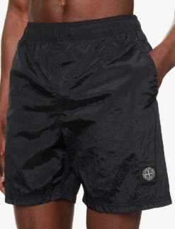 Stone Island Logo-patch Elasticated-waist Swim Shorts 9 Stone Island Logo-patch Elasticated-waist Swim Shorts -Fit & Flow Clothing Sales Store R04124582 NERO ALT04