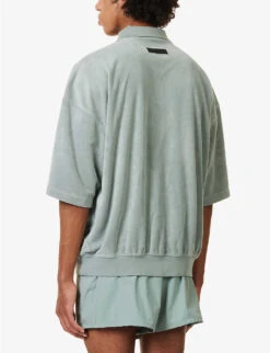 ESSENTIALS Brand-patch Relaxed-fit Bamboo-blend Polo Shirt -Fit & Flow Clothing Sales Store R04126200 SYCAMORE ALT03