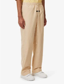 ESSENTIALS Brand-patch Straight-leg Relaxed-fit Cotton-blend Trousers 7 ESSENTIALS Brand-patch Straight-leg Relaxed-fit Cotton-blend Trousers -Fit & Flow Clothing Sales Store R04126205 SAND ALT02