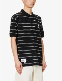 Logo-patch Striped Cotton-piqué Polo Shirt -Fit & Flow Clothing Sales Store R04127064 BLACK ALT02