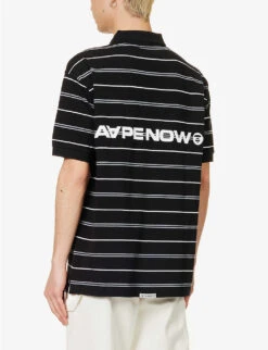 Logo-patch Striped Cotton-piqué Polo Shirt -Fit & Flow Clothing Sales Store R04127064 BLACK ALT03