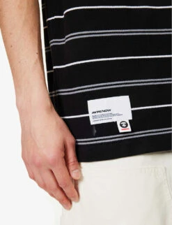 Logo-patch Striped Cotton-piqué Polo Shirt -Fit & Flow Clothing Sales Store R04127064 BLACK ALT04