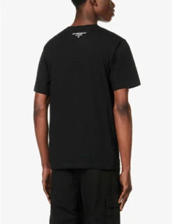 One Point Logo-embroidered Cotton-jersey T-shirt -Fit & Flow Clothing Sales Store R04127074 BLACK ALT03