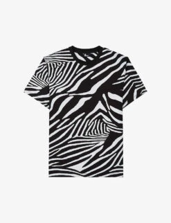 THE KOOPLES Zebra-print Cotton-jersey T-shirt
