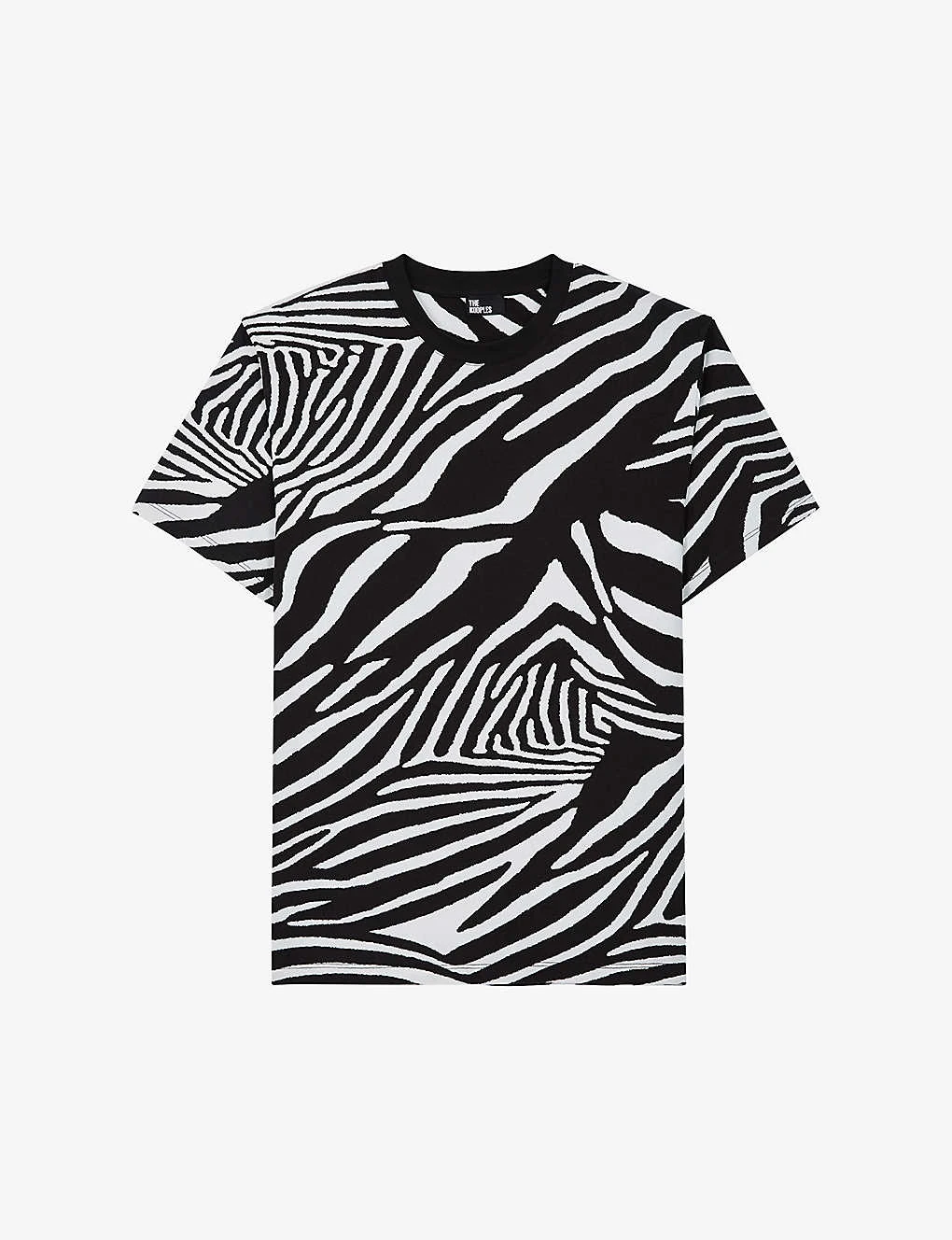 THE KOOPLES Zebra-print Cotton-jersey T-shirt 1 THE KOOPLES Zebra-print Cotton-jersey T-shirt