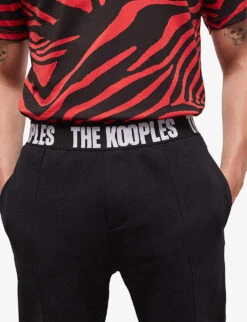 THE KOOPLES Logo-waist Straight-leg Cotton Jogging Bottoms -Fit & Flow Clothing Sales Store R04127914 BLA01 ALT02