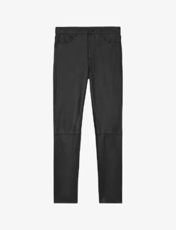 THE KOOPLES Slim-fit Zipped-ankle Leather Trousers