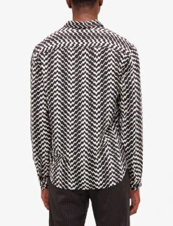 THE KOOPLES Graphic-print Long-sleeved Woven Shirt -Fit & Flow Clothing Sales Store R04127934 BLA09 ALT03