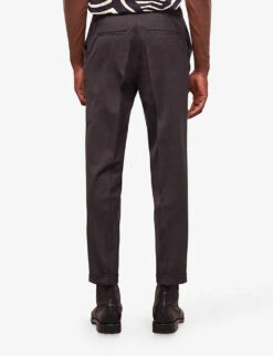 THE KOOPLES Houndstooth-motif Slim-fit Stretch-wool Trousers -Fit & Flow Clothing Sales Store R04127987 BLA02 ALT03