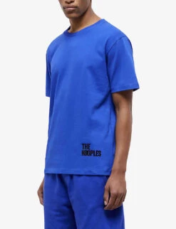 THE KOOPLES Logo-print Cotton T-shirt -Fit & Flow Clothing Sales Store R04129049 BLU19 ALT02