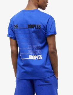 THE KOOPLES Logo-print Cotton T-shirt -Fit & Flow Clothing Sales Store R04129049 BLU19 ALT03