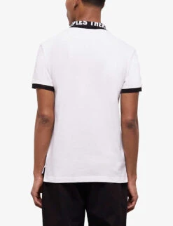THE KOOPLES Logo Collar Cotton Polo Shirt -Fit & Flow Clothing Sales Store R04129053 WHI01 ALT03