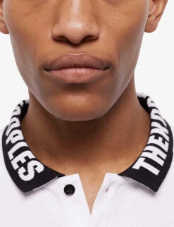 THE KOOPLES Logo Collar Cotton Polo Shirt -Fit & Flow Clothing Sales Store R04129053 WHI01 ALT04