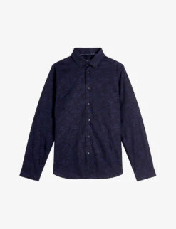 Ted Baker Cortoss Floral-jacquard Cotton Shirt