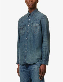 Buffalo Western Flap-pocket Denim Shirt -Fit & Flow Clothing Sales Store R04130082 DARKWASH ALT02