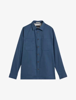 Ted Baker Hastings Patch Pocket Stretch-cotton Twill Overshirt